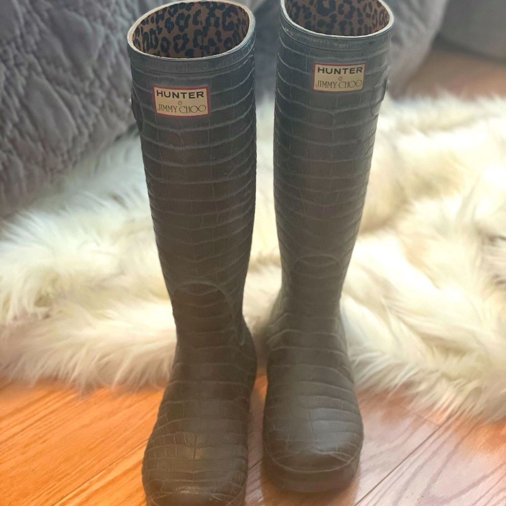 Croc pattern Hunter x Jimmy Choo rain boots